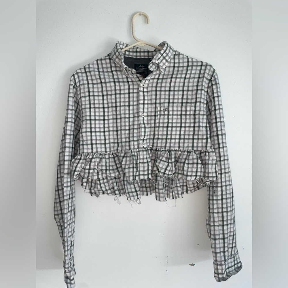 Cropped Flannel Shirt